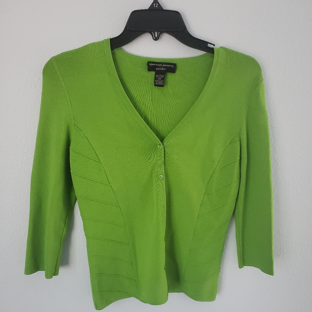 Spenser Jeremy Petite Lime Green Cardigan